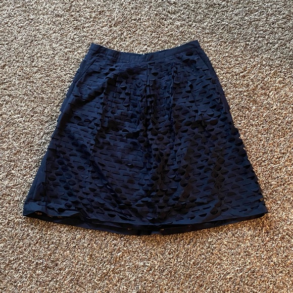 J. Crew Navy Cutout A-line Skirt - Picture 1 of 3